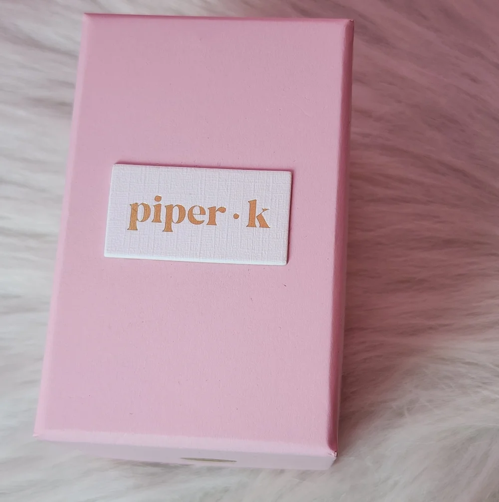 Piper K Pink and Gold Ombre Hoop Earrings